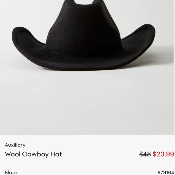 ISO: Aritzia Auxiliary Wool Cowboy Hat Black S/M - Picture 4 of 4